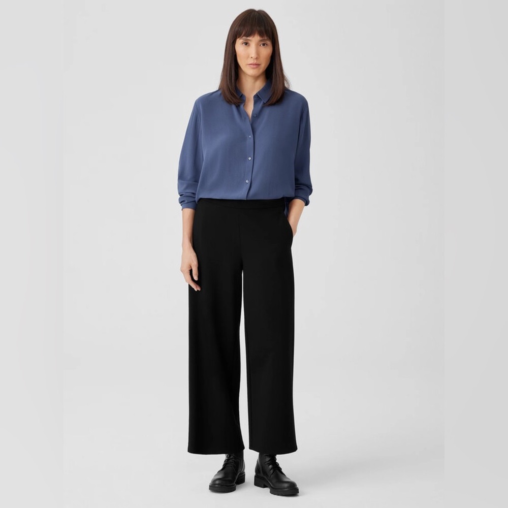 NWT Eileen Fisher Washable Flex Ponte Wide-Leg Pants